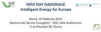 GSE: Info-day nazionale Intelligent Energy Europe 2012